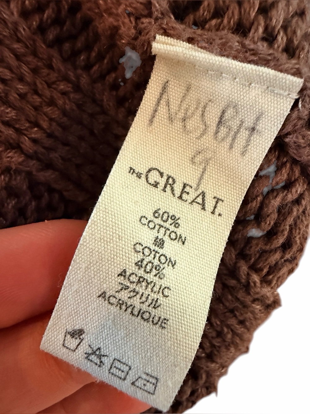 The GREAT Mountainside Cardigan Brown Cable Knit Bobble Sweater Sz 1 S - Picture 6 of 13
